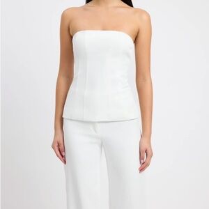 Kooks Elegant White Strapless Jumpsuit